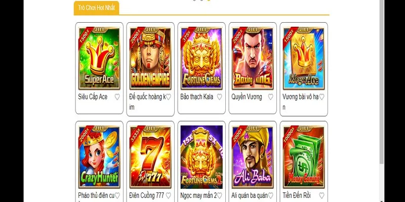 Thư viện game tại sảnh phong phú